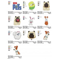 Package 10 The Secret Life of Pets Embroidery Designs